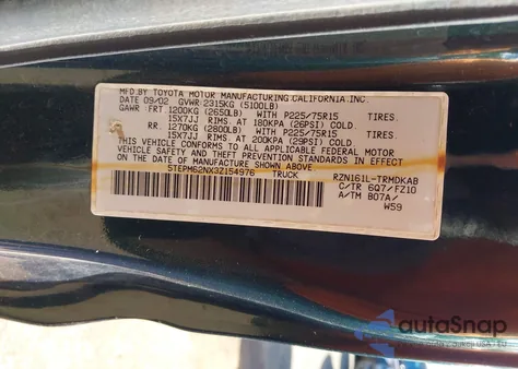 2003 Toyota Tacoma z USA, uszkodzony, nr VIN 5TEPM62NX3Z154976